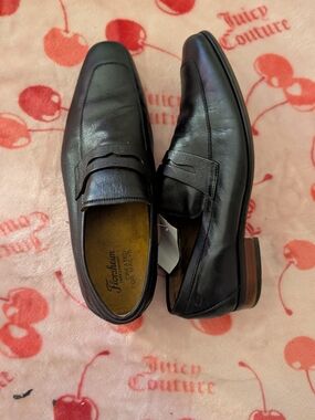 Florsheim Black Leather Penny Loafers for Men